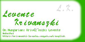 levente krivanszki business card